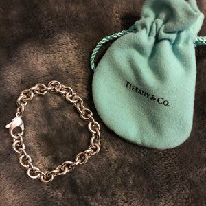 Tiffany round link bracelet 7 in sterling silver